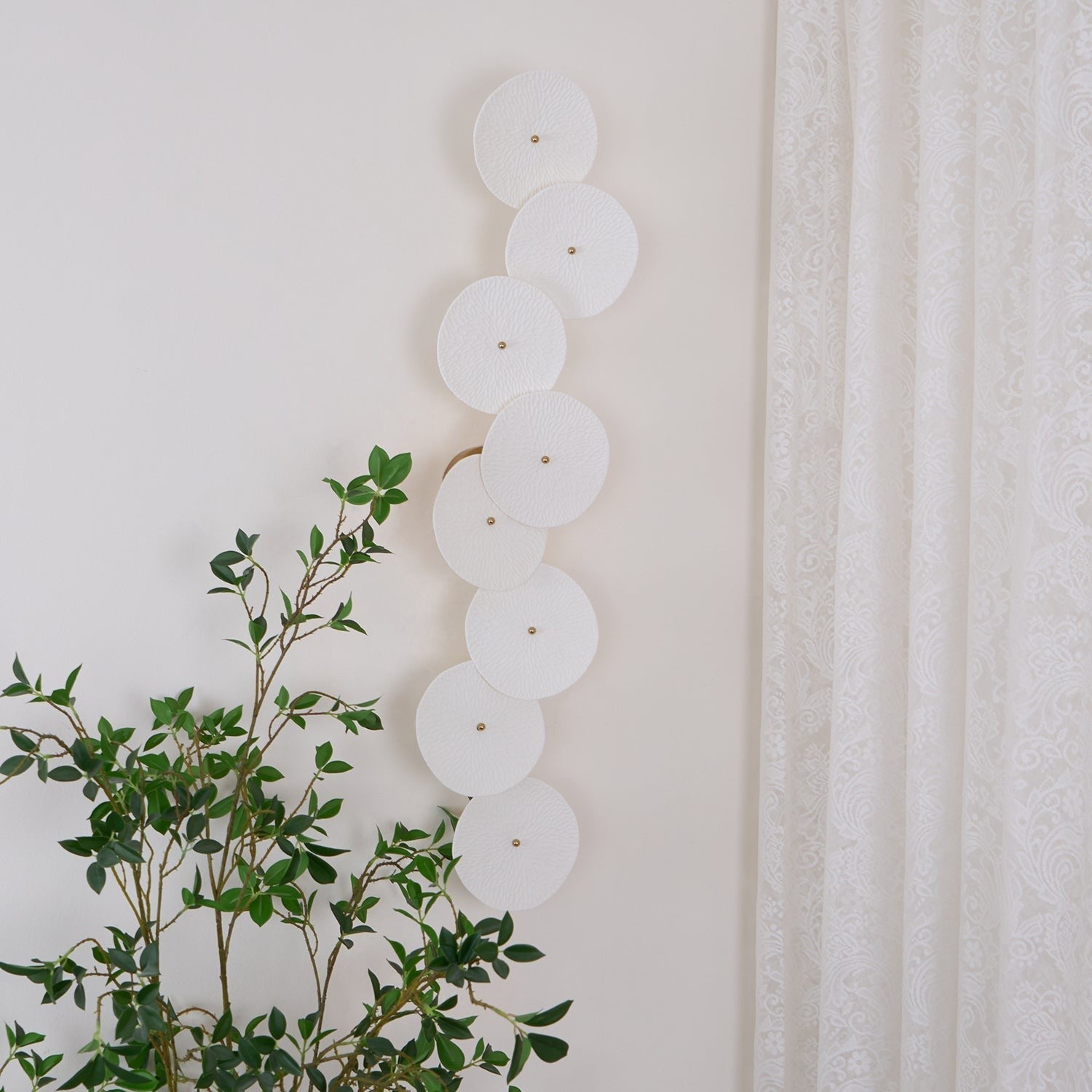 Lotus Cascade Ceramic Wall Light, Hardwired Wall Sconce, detail 36