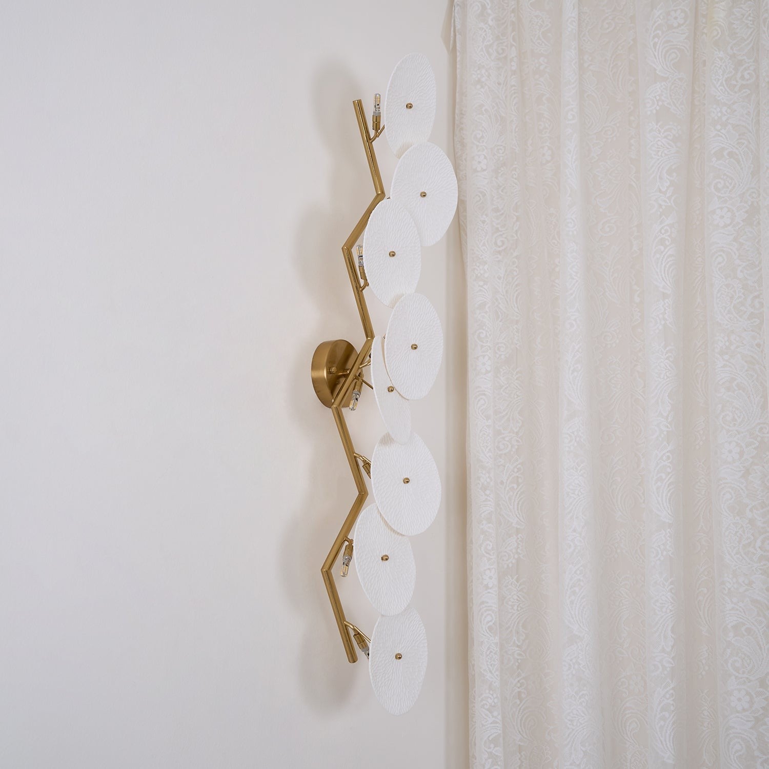 Lotus Cascade Ceramic Wall Light, Hardwired Wall Sconce, detail 37