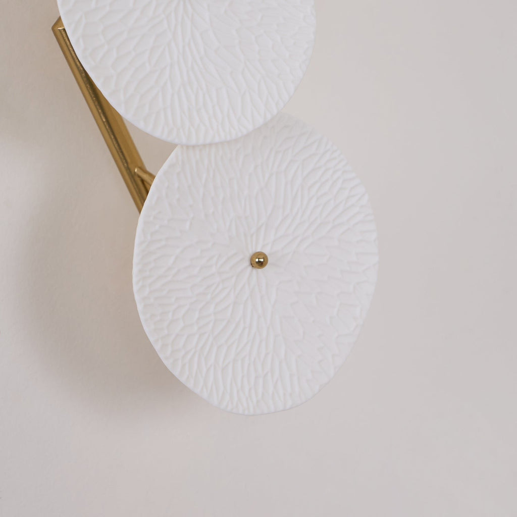 Lotus Cascade Ceramic Wall Light, Hardwired Wall Sconce, detail 39