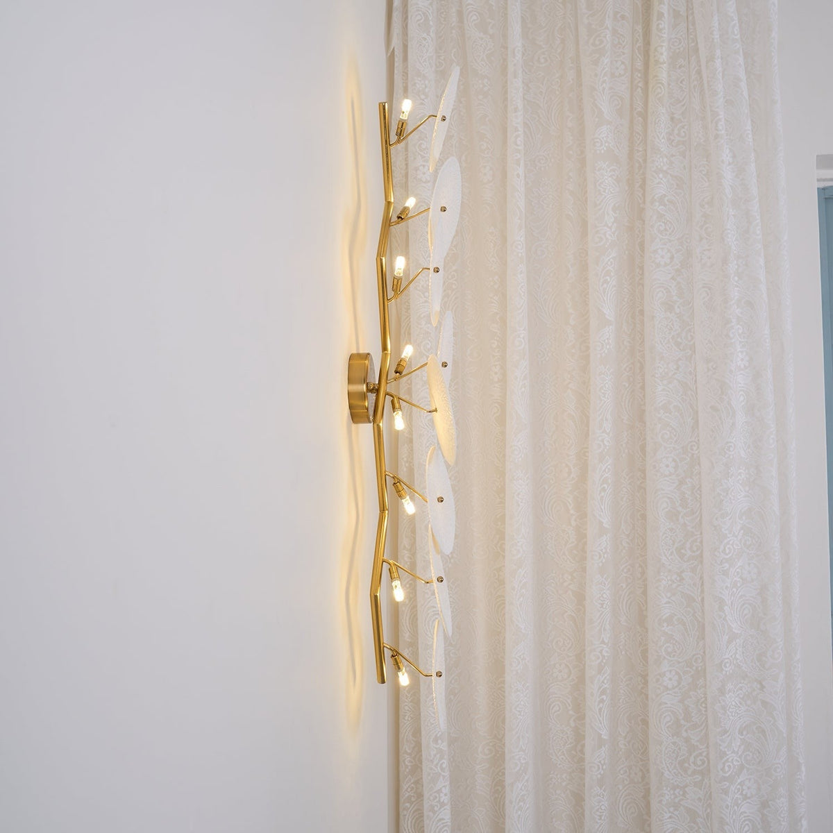Lotus Cascade Ceramic Wall Light, Hardwired Wall Sconce, detail 41