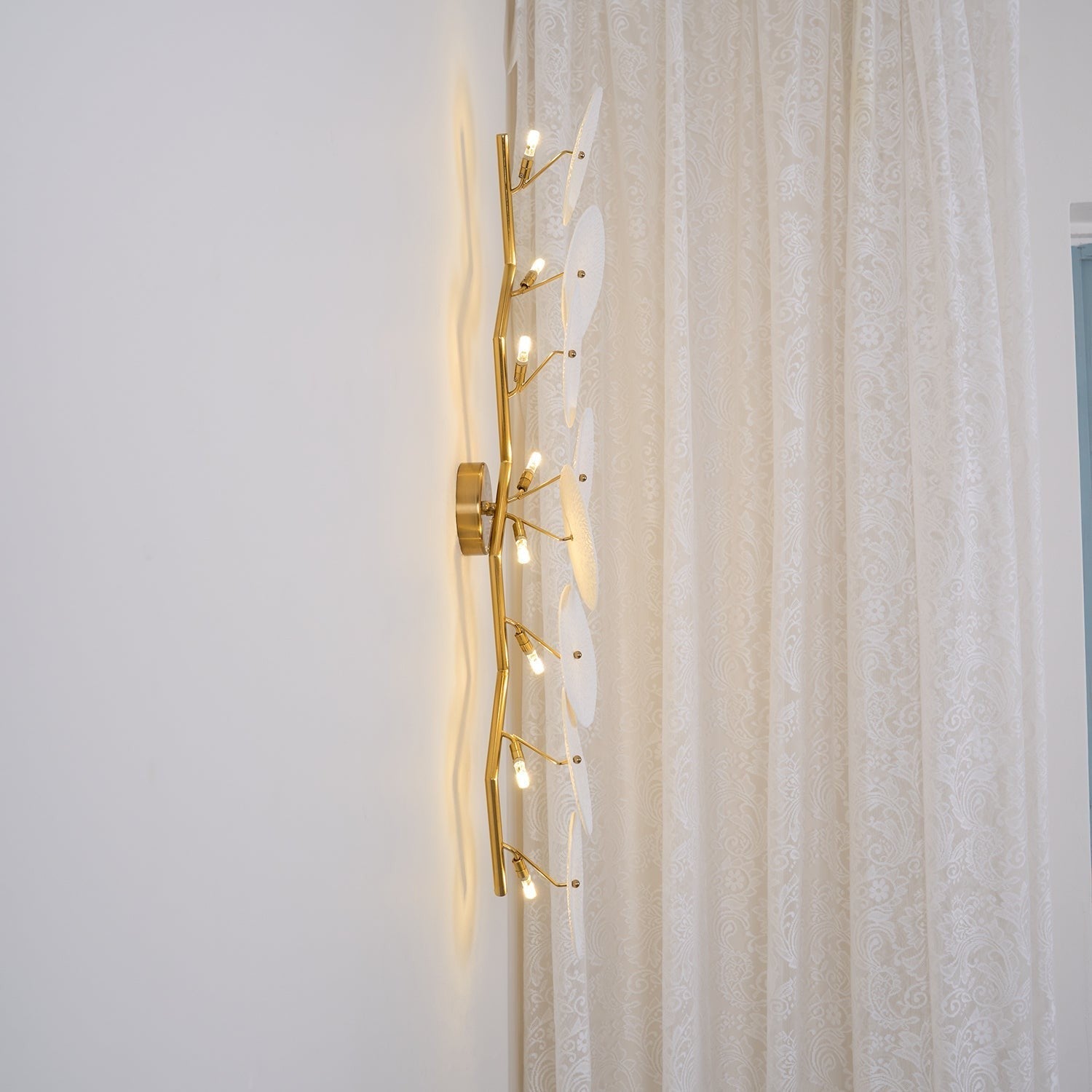Lotus Cascade Ceramic Wall Light, Hardwired Wall Sconce, detail 41