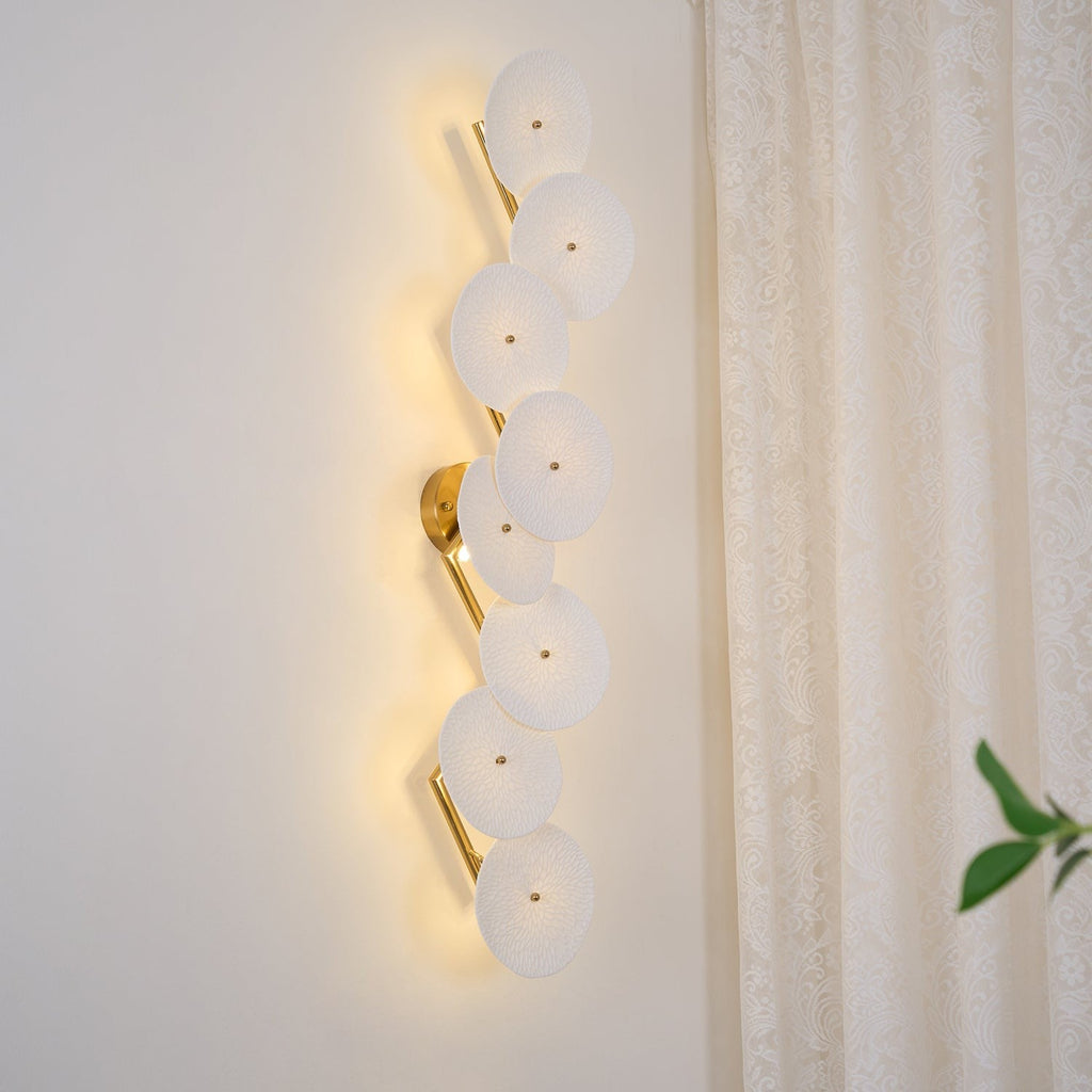 Lotus Cascade Ceramic Wall Light, Hardwired Wall Sconce, detail 42