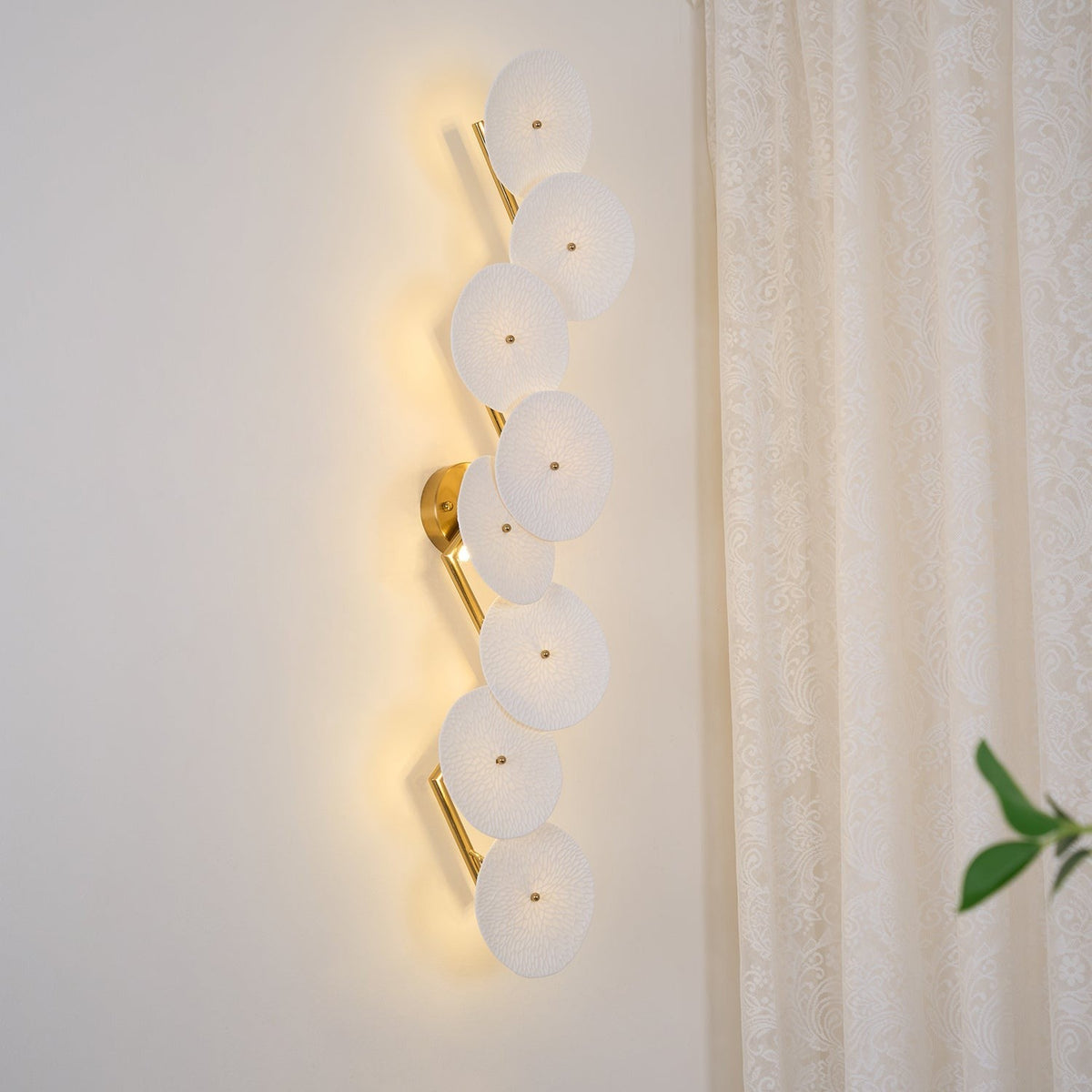 Lotus Cascade Ceramic Wall Light, Hardwired Wall Sconce, detail 42