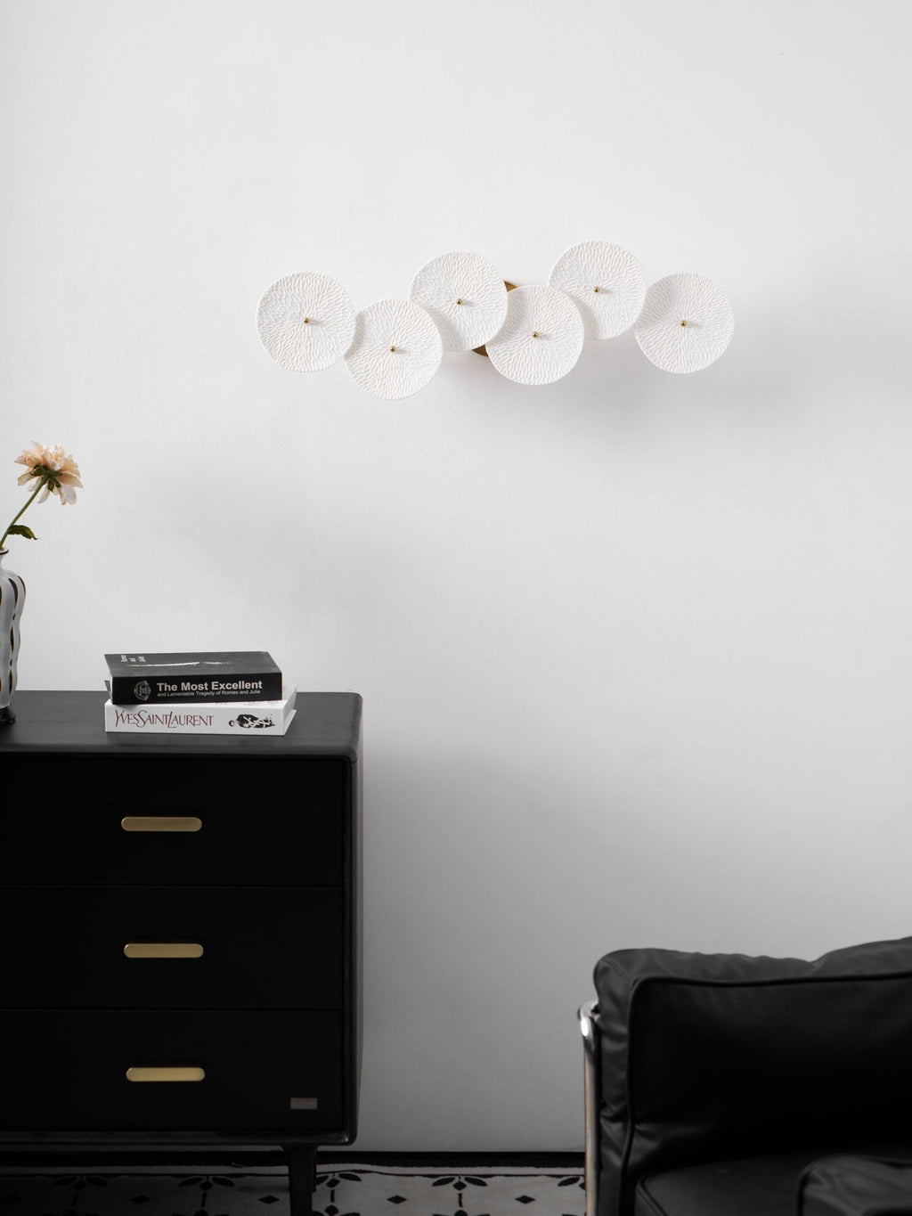 Lotus Cascade Ceramic Wall Light, Hardwired Wall Sconce, detail 46