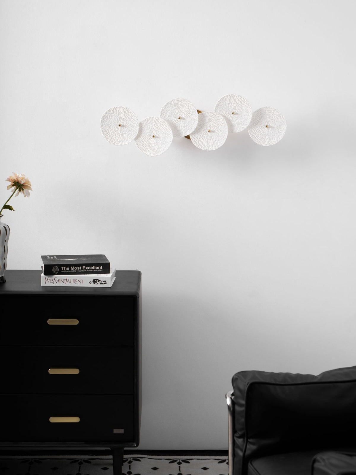 Lotus Cascade Ceramic Wall Light, Hardwired Wall Sconce, detail 46
