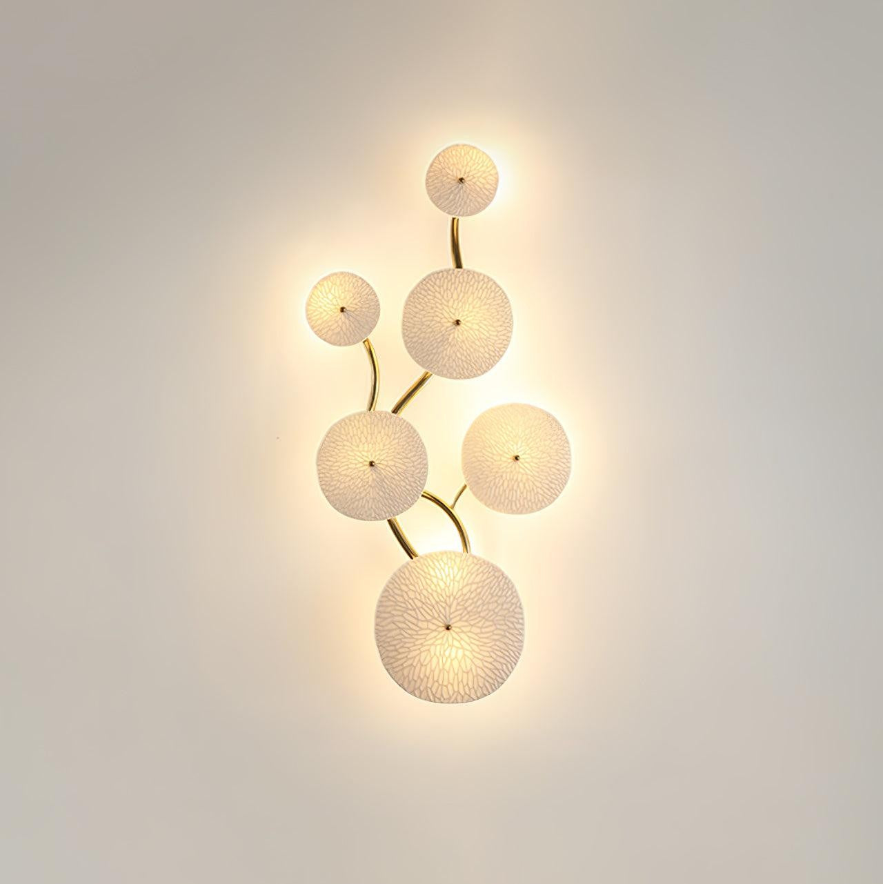 Lotus Cascade Ceramic Wall Light, Hardwired Wall Sconce, detail 4