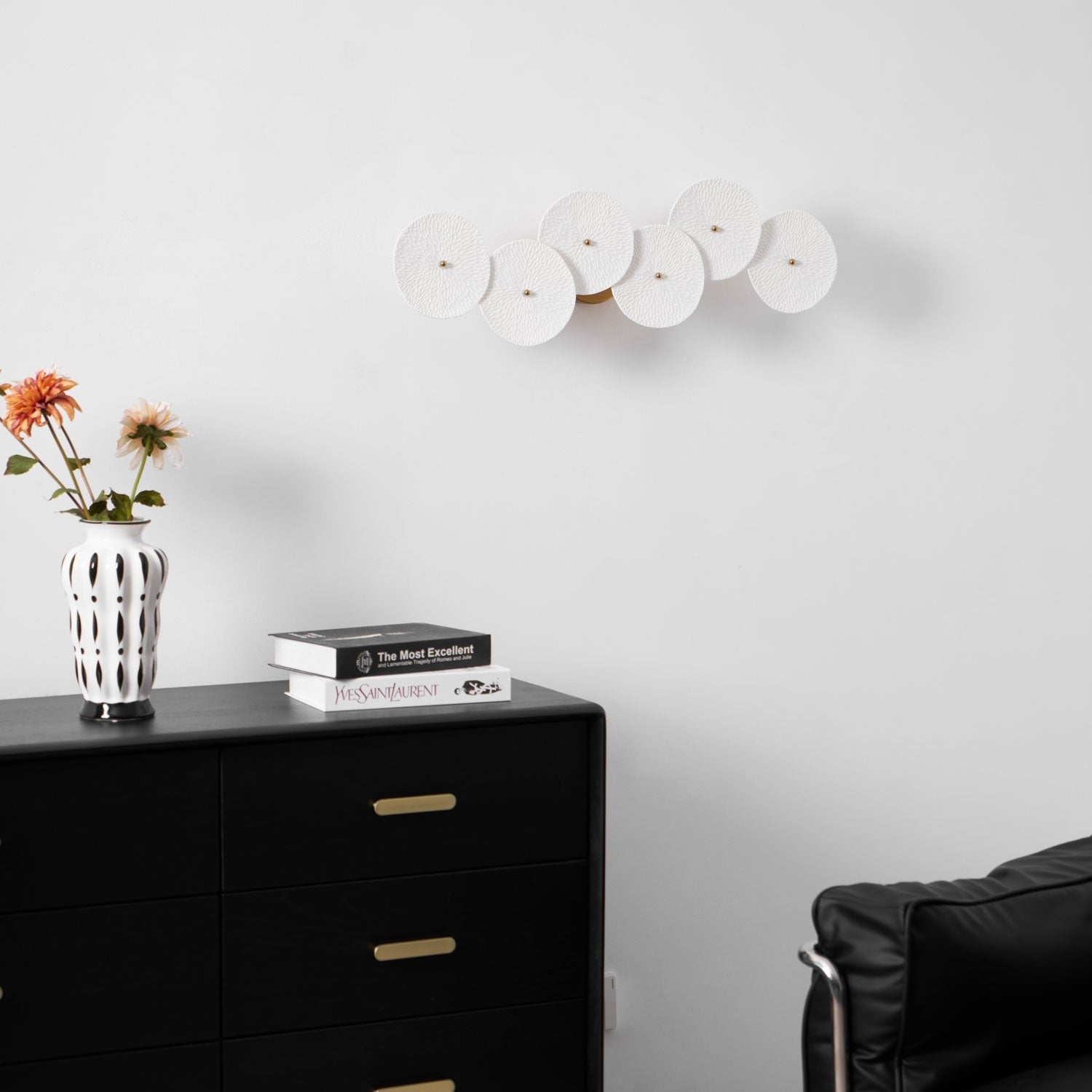 Lotus Cascade Ceramic Wall Light, Hardwired Wall Sconce, detail 52