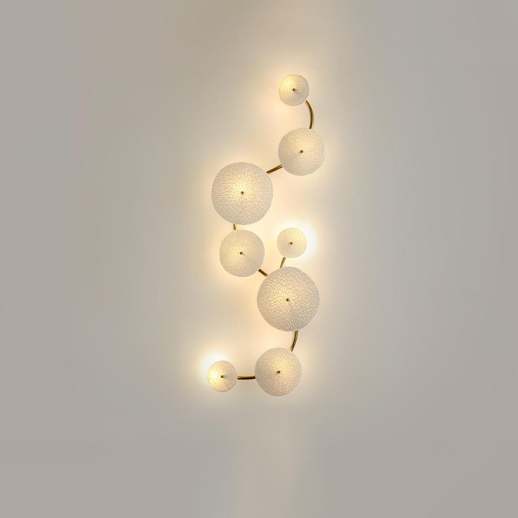 Lotus Cascade Ceramic Wall Light, Hardwired Wall Sconce, detail 6