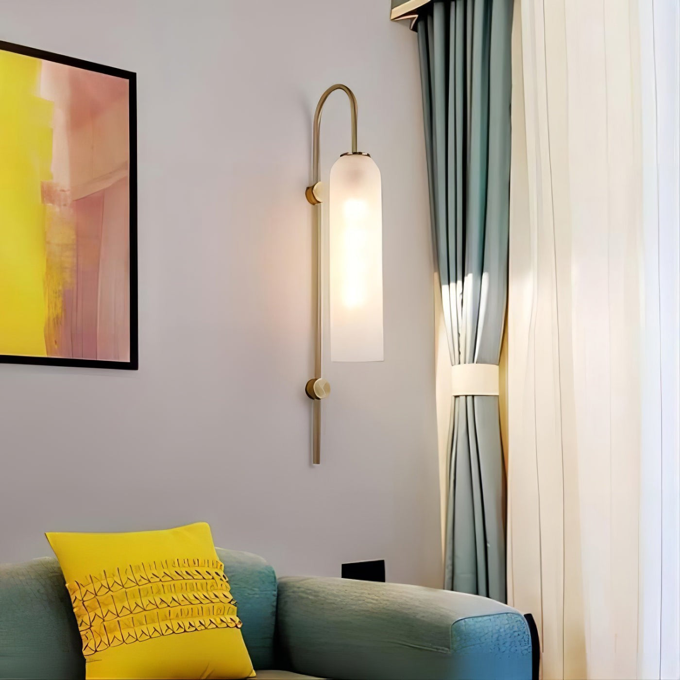 Lumea Frosted Glass Wall Light, Hardwired Wall Sconce, detail 16