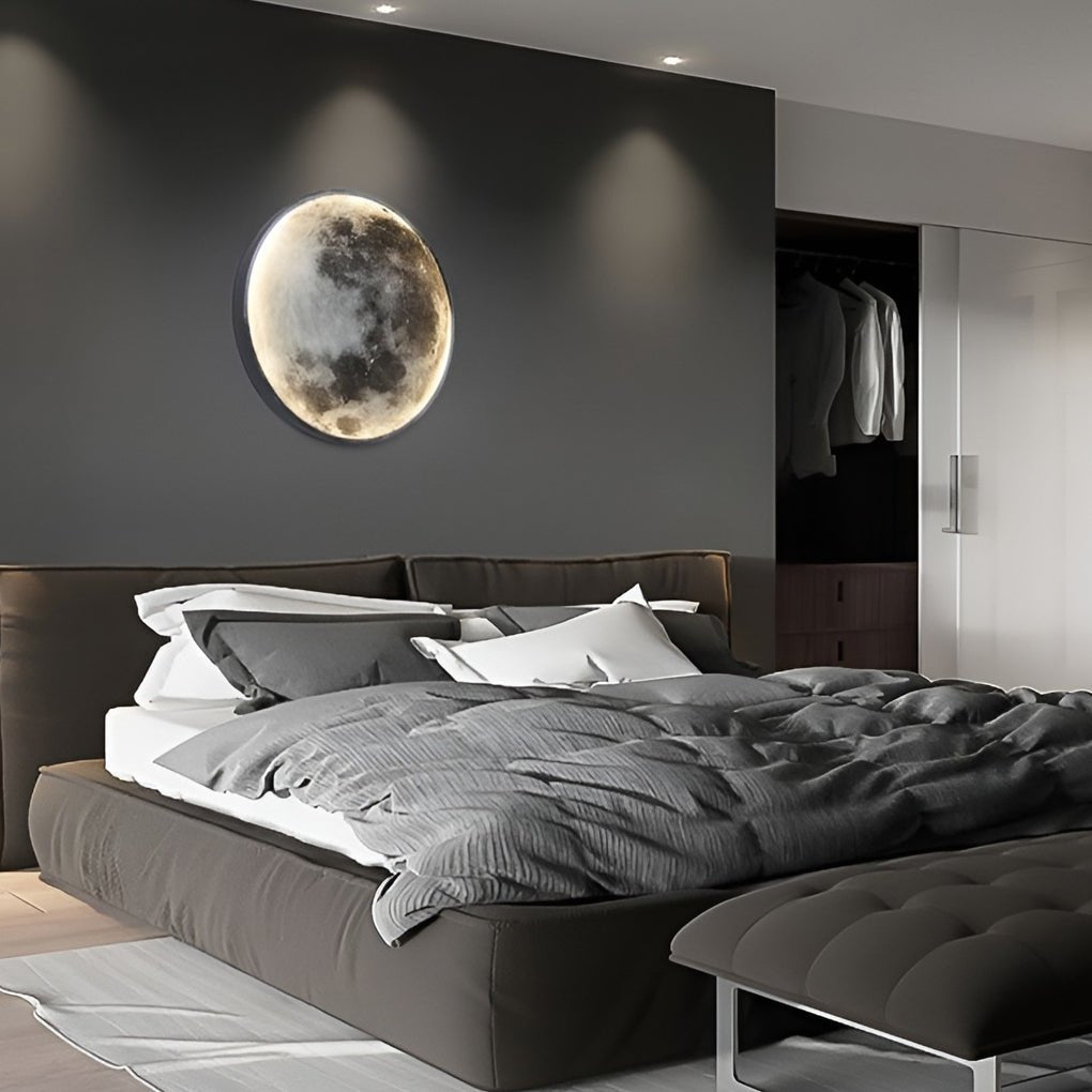Lunar Moon Dimmable LED Contemporary Wall Light Wall Fixtures Lighting Wall Fixtures, Hardwired Wall Sconce, detail 5