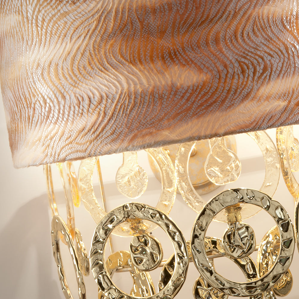 Premium Hand Made Gold Glass Italian Wall Light, Bedroom Wall Sconce, detail 2