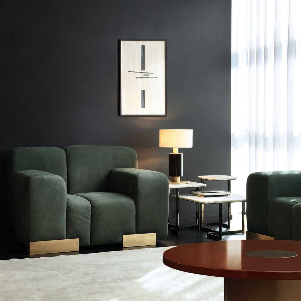 Premium Italian Burnished Brass And Ebony Veneer Table Light, Bedside Table Lamp, detail 3
