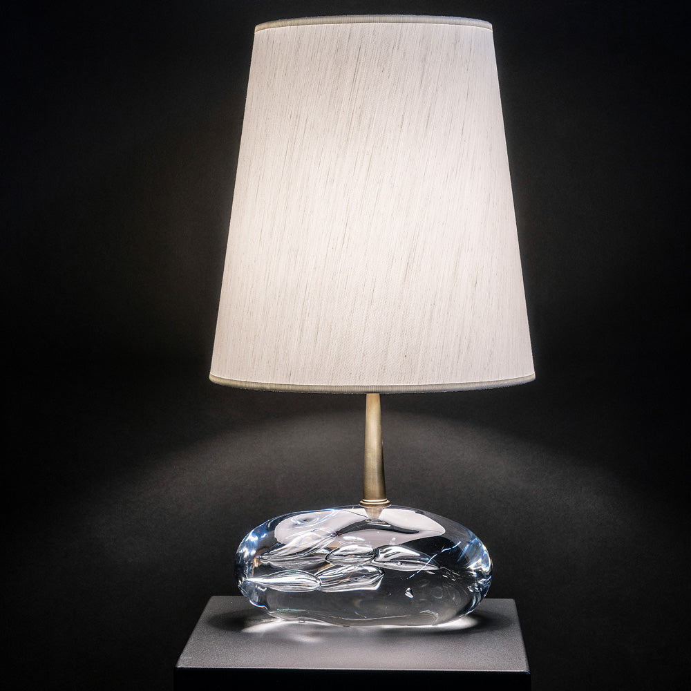 Premium Table Light With Crystal Base, Bedside Table Lamp, diameter 35 cm