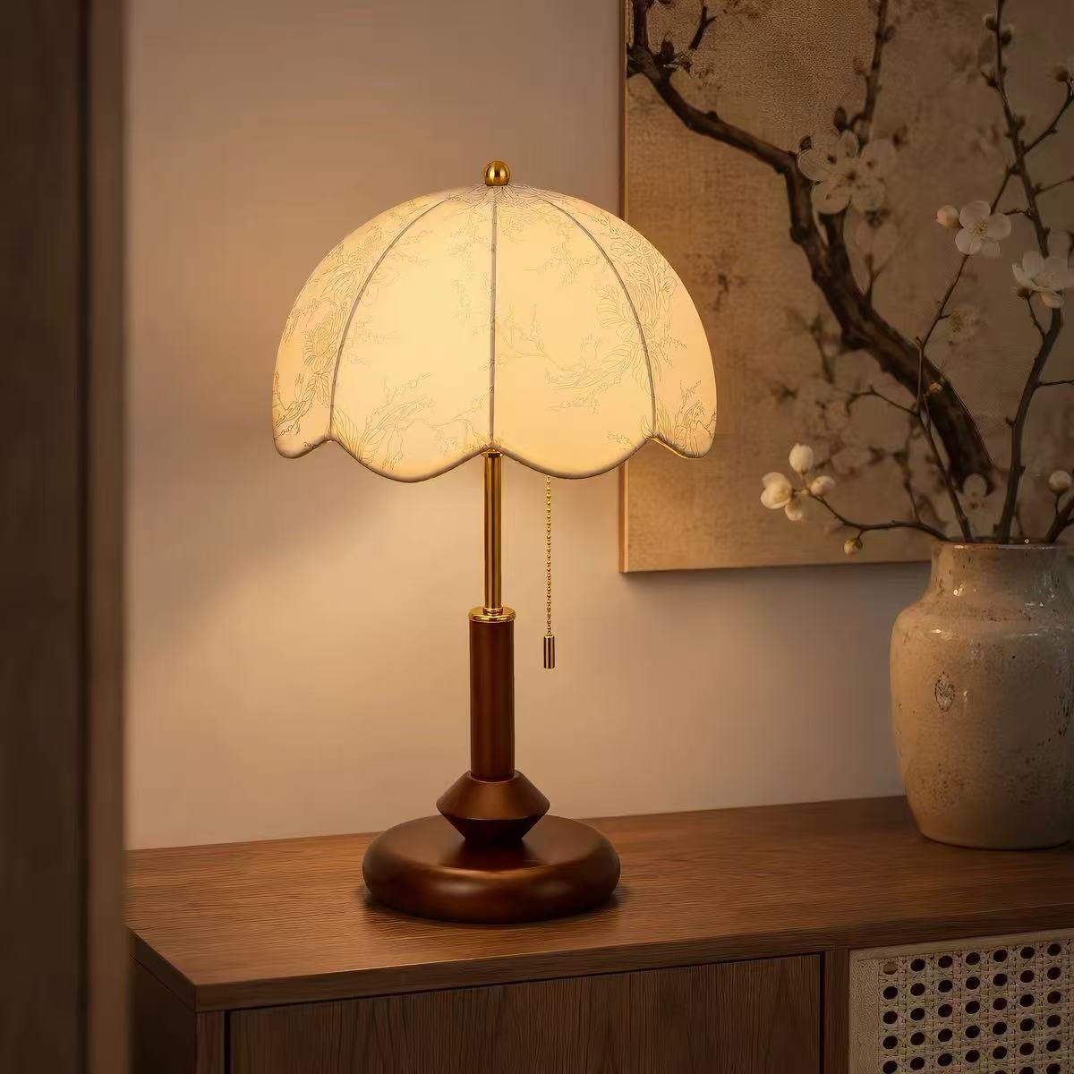 Marielle Vintage Wood Table Lamp｜Tianguang Light