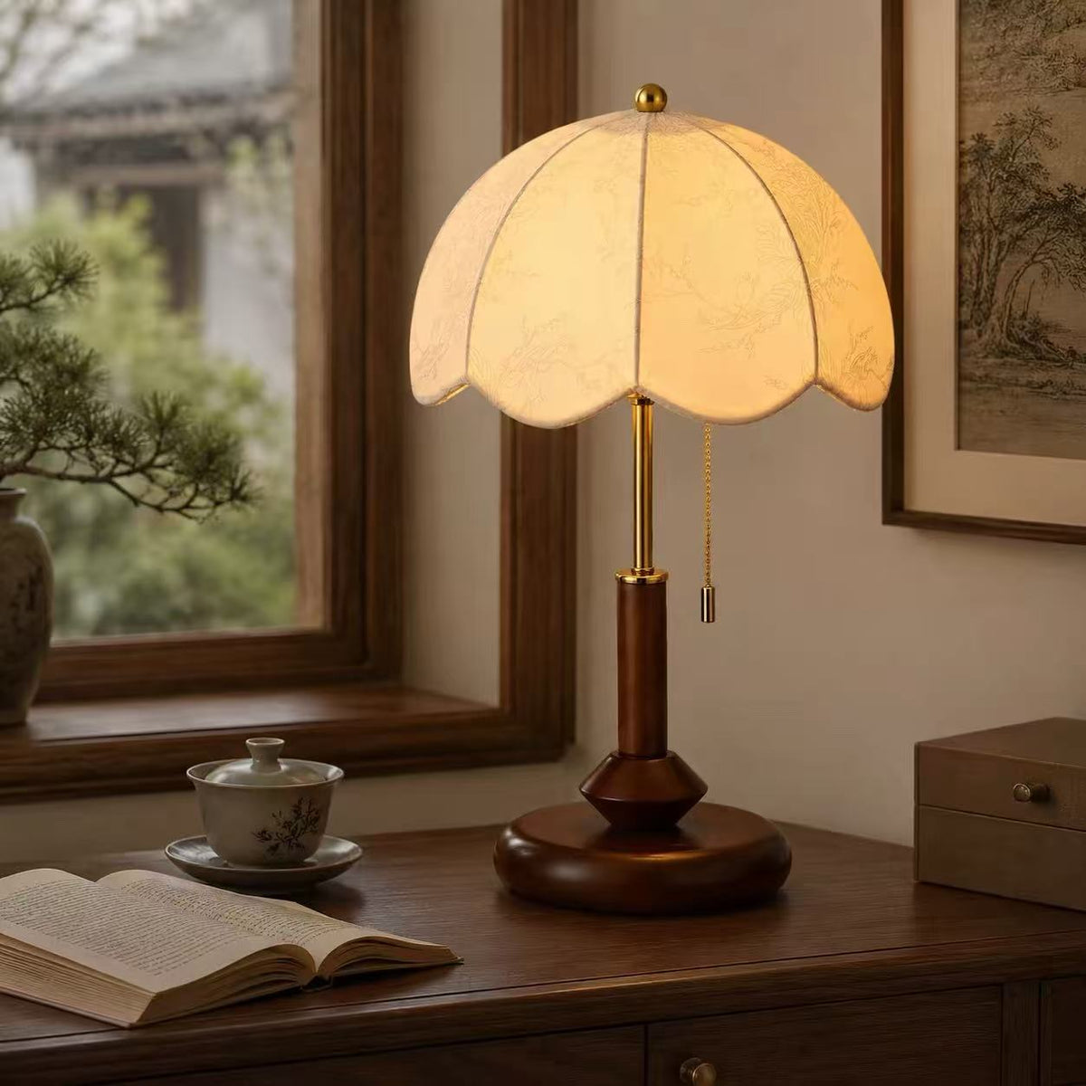 Marielle Vintage Wood Table Lamp｜Tianguang Light