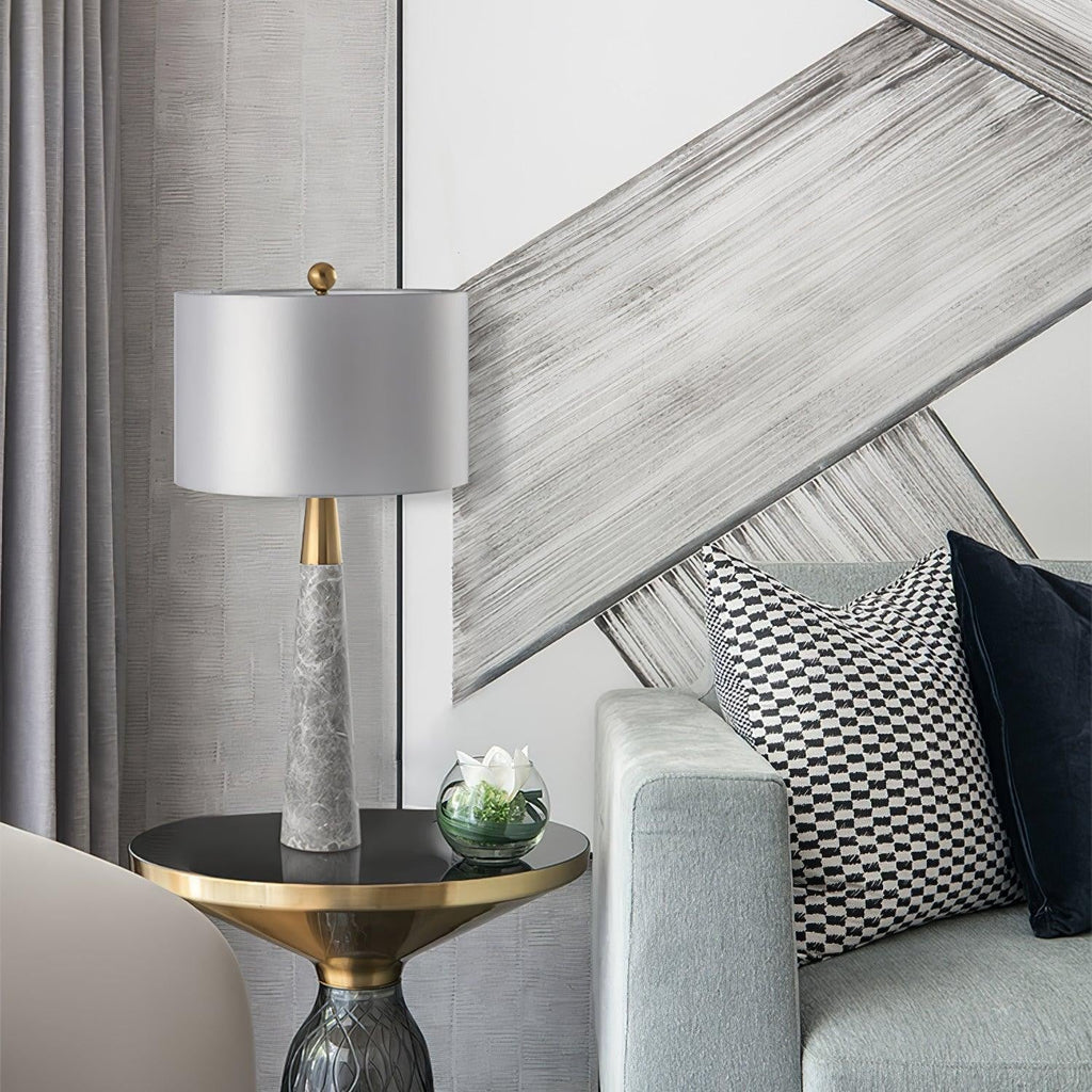 Marvella Marble Base Table Light, Bedside Table Lamp, detail 16