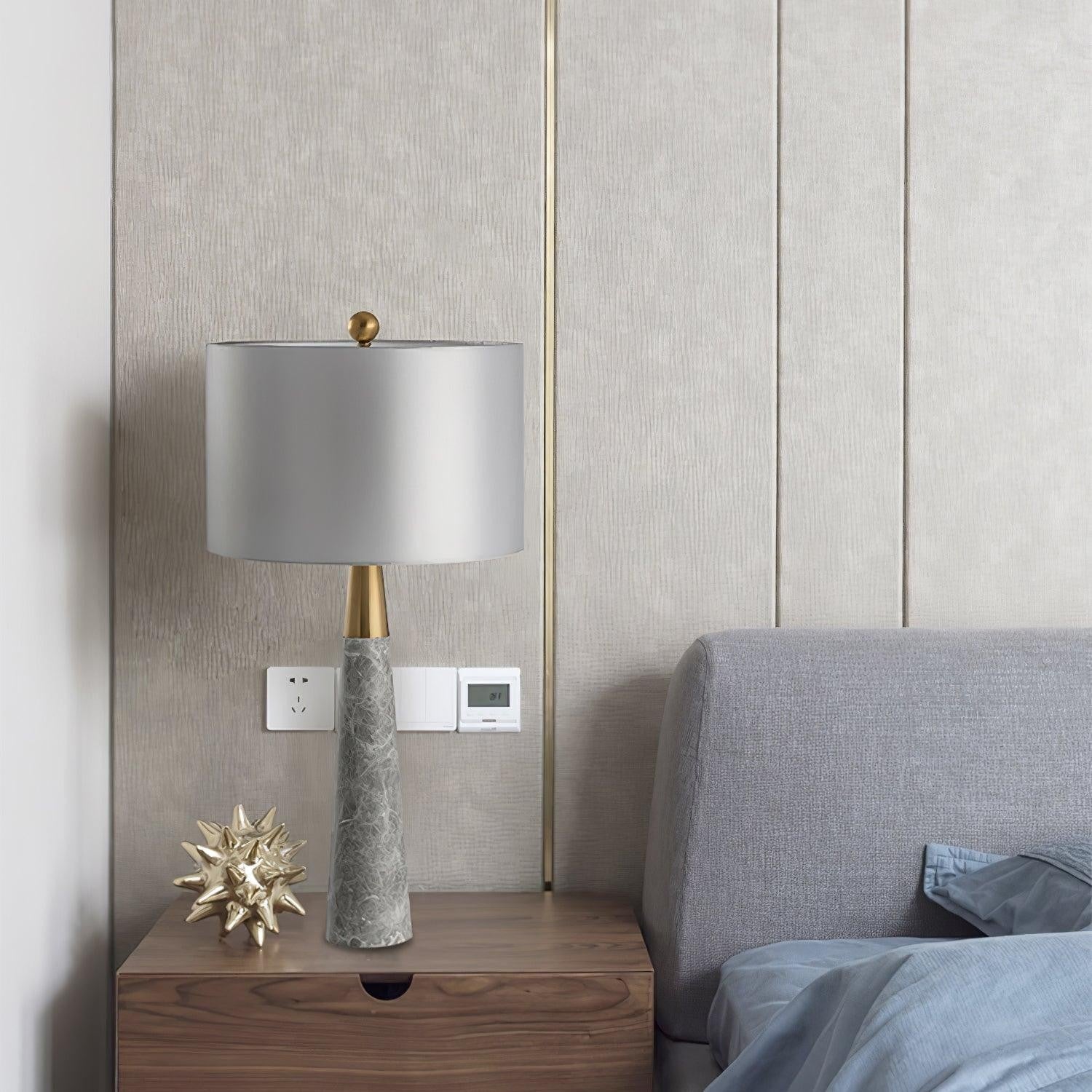 Marvella Marble Base Table Light, Bedside Table Lamp, detail 17