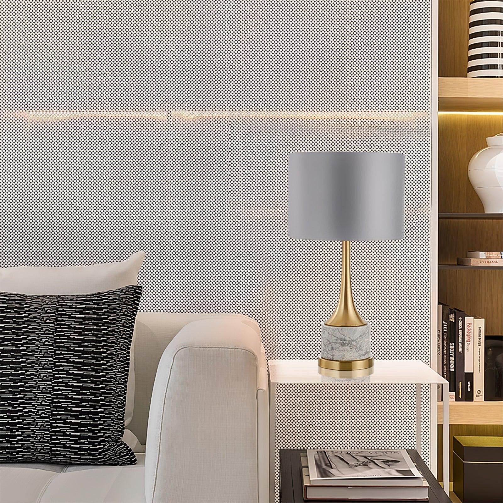 Marvella Marble Base Table Light, Bedside Table Lamp, detail 9