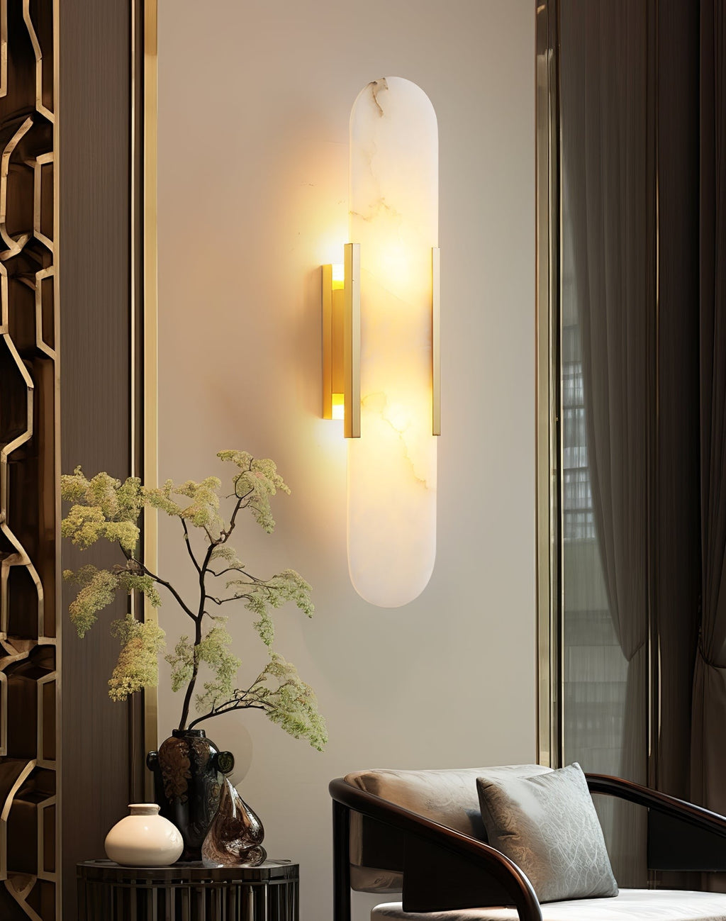 Melange Alabaster Wall Light, Bedroom Wall Sconce, detail 102