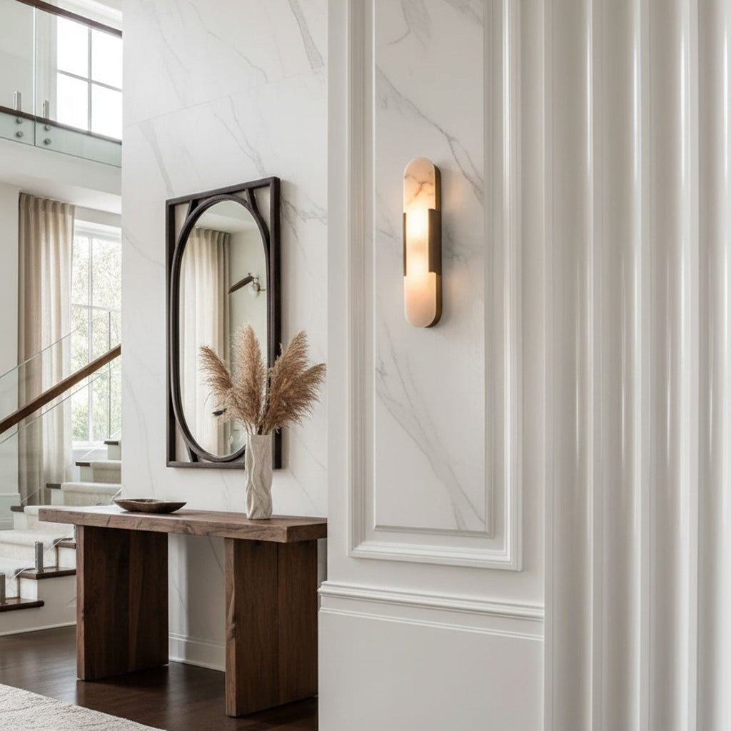 Melange Alabaster Wall Light, Bedroom Wall Sconce, detail 12