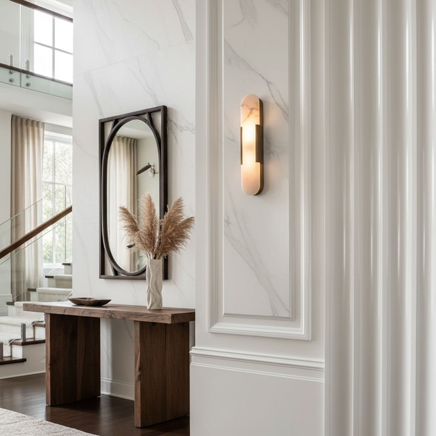 Melange Alabaster Wall Light, Bedroom Wall Sconce, detail 12