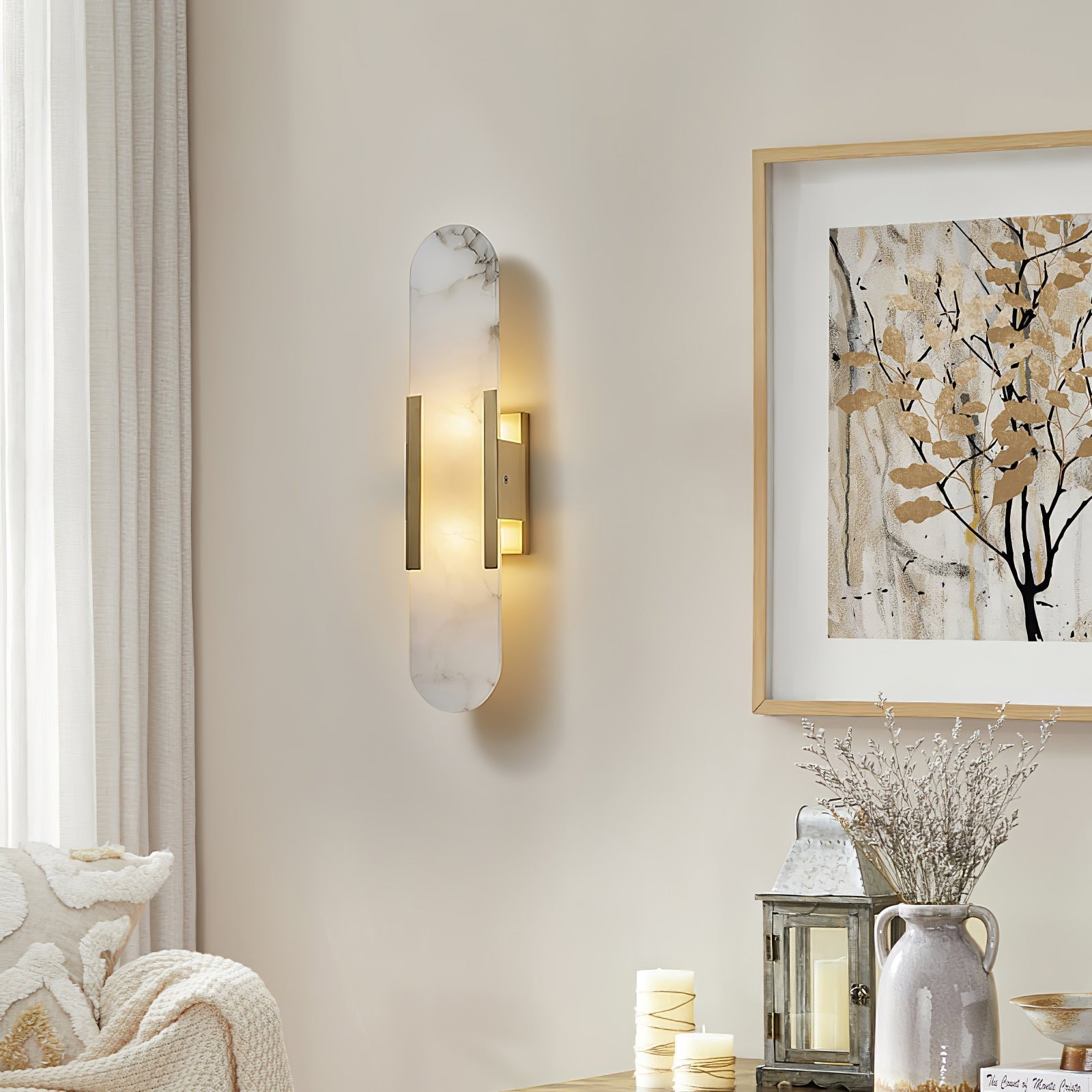 Melange Alabaster Wall Light, Bedroom Wall Sconce, detail 17
