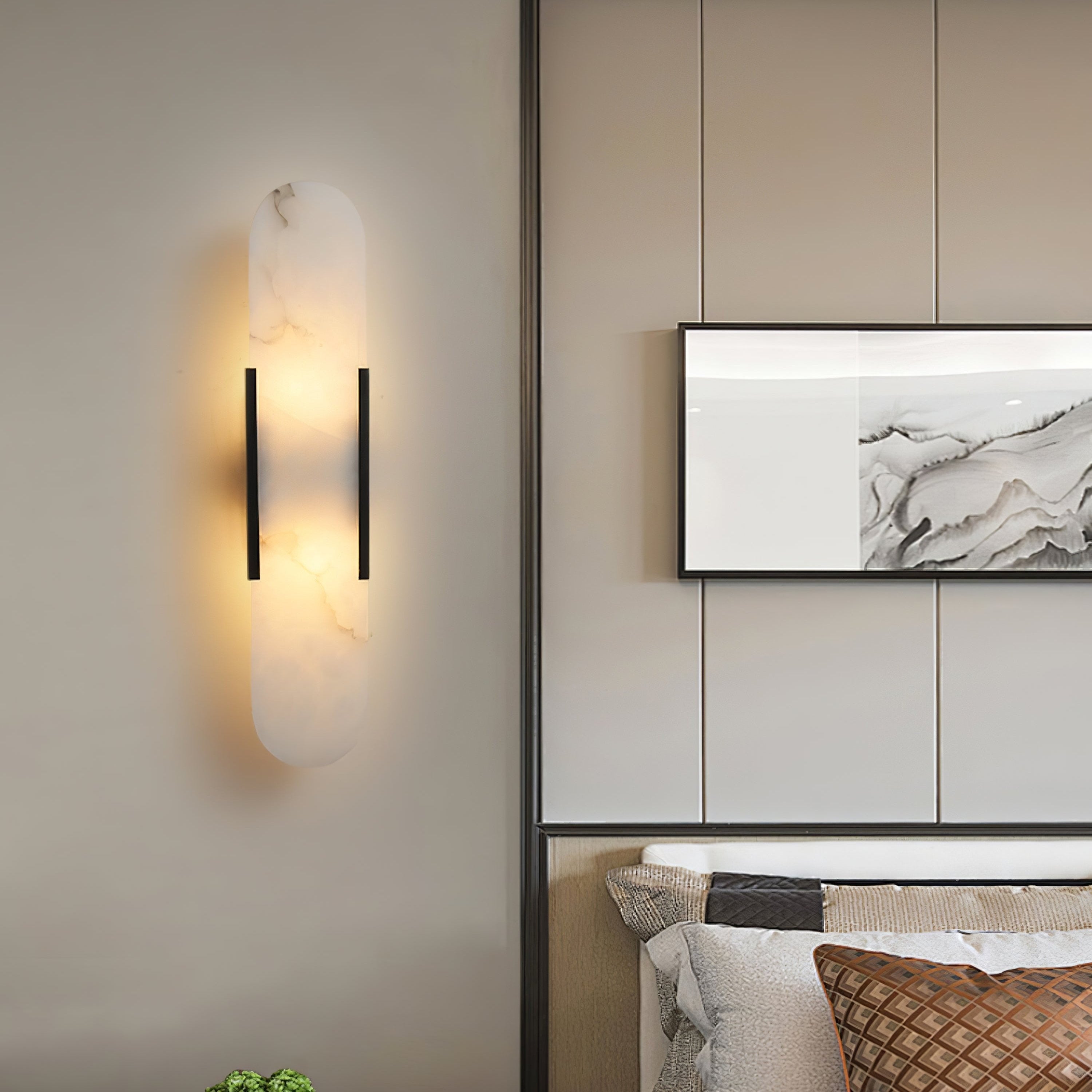 Melange Alabaster Wall Light, Bedroom Wall Sconce, detail 18