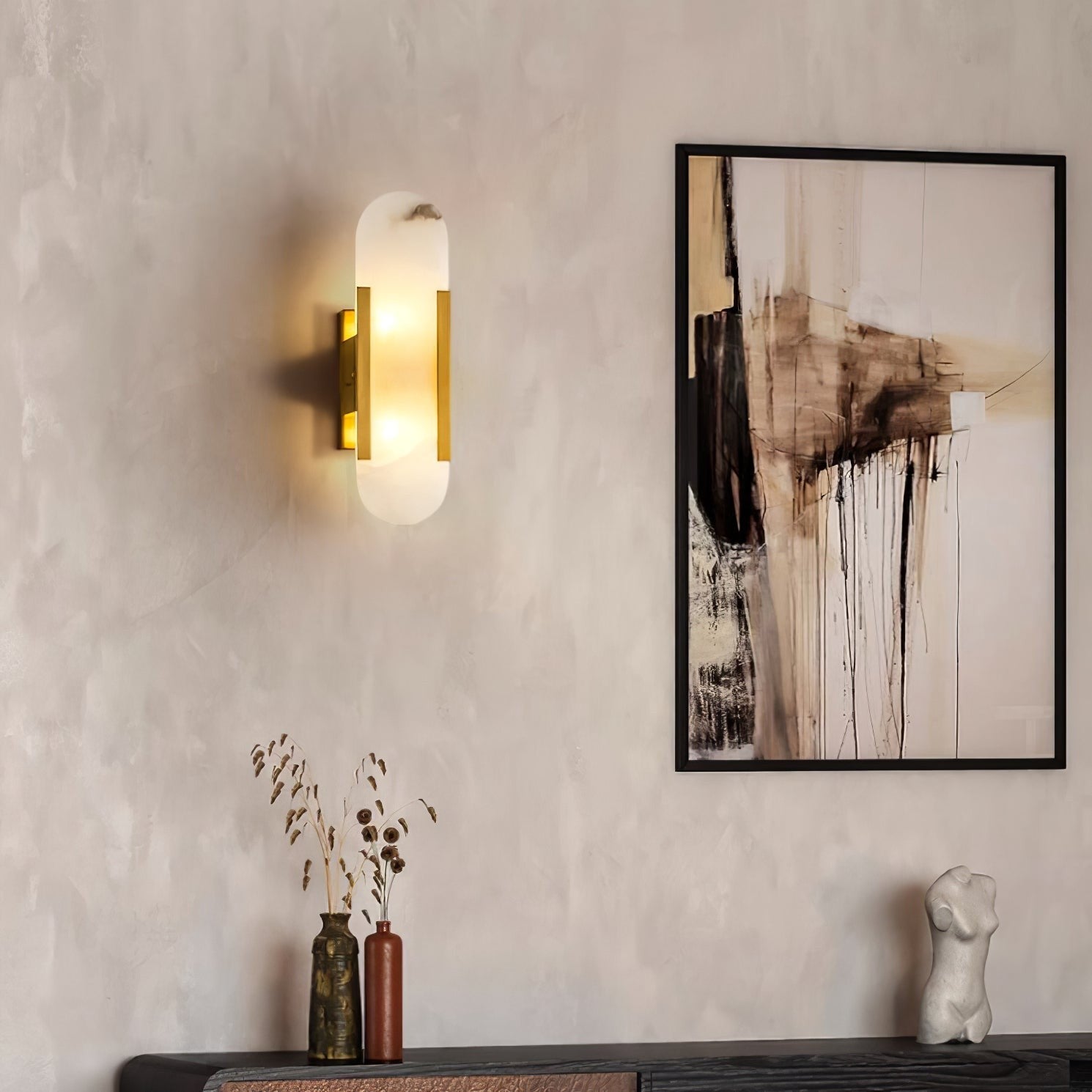 Melange Alabaster Wall Light, Bedroom Wall Sconce, detail 36