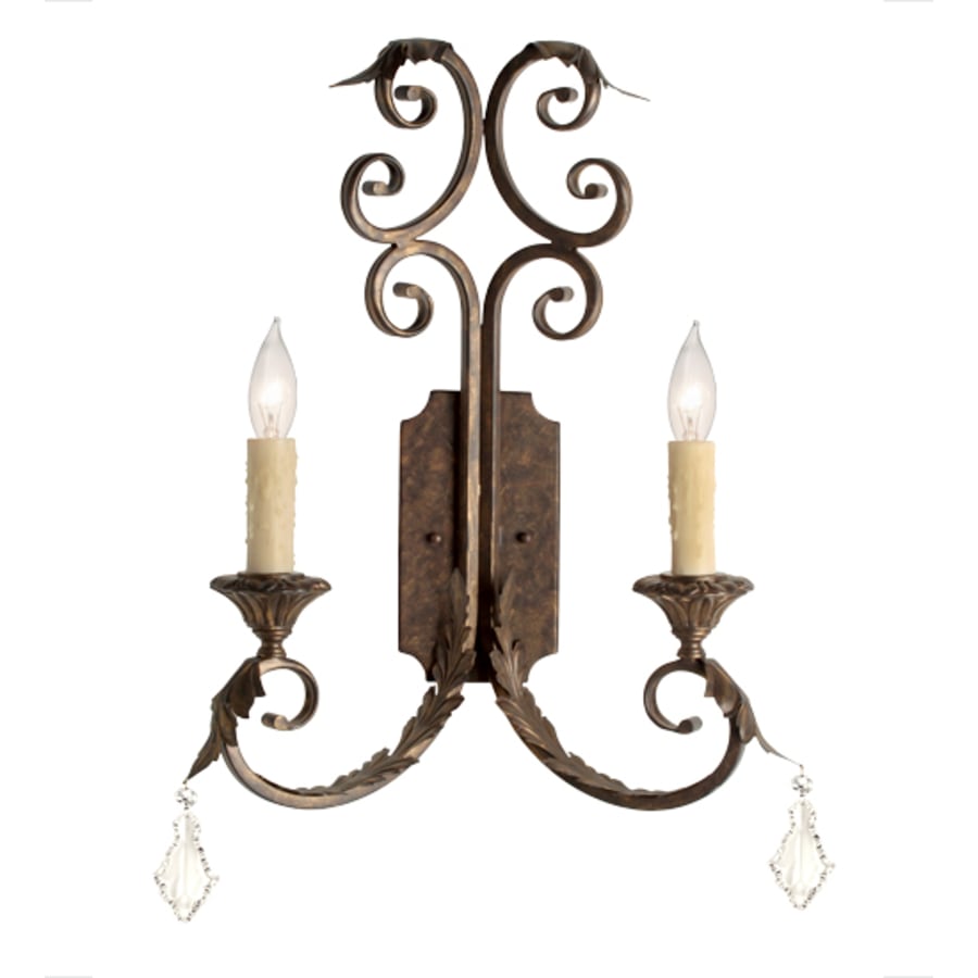 Serratina 2 Light 23" Tall Wall Light, Bedroom Wall Sconce, Dimensions: Height: 23"