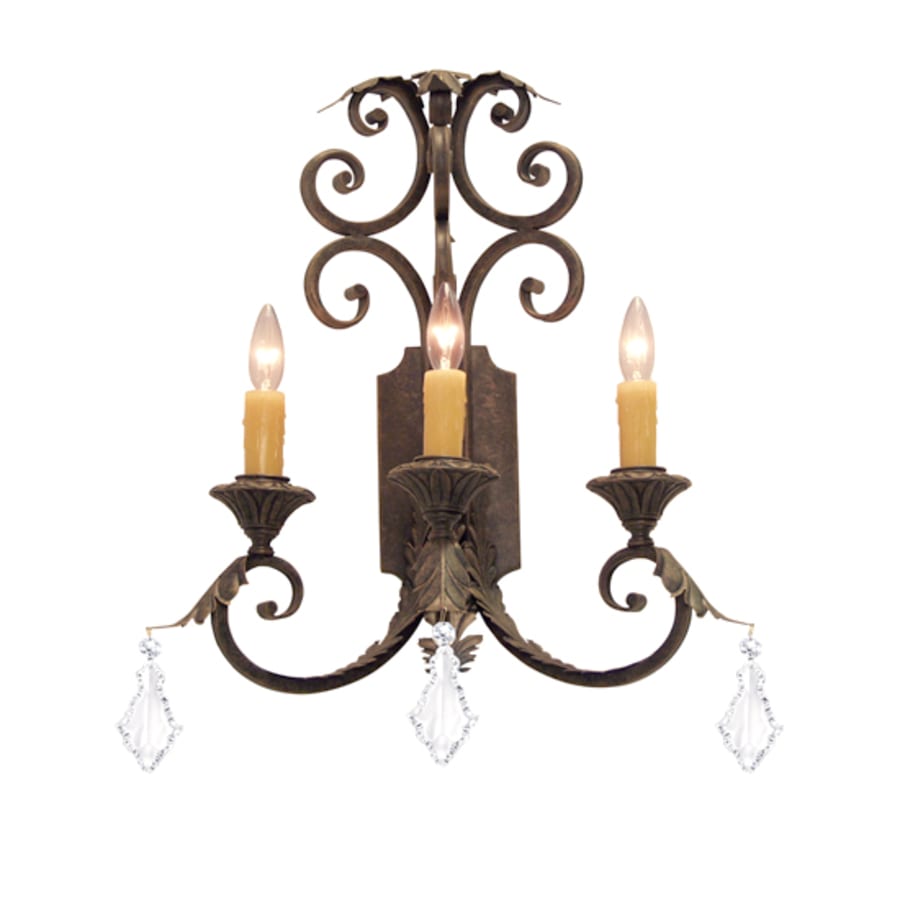 Serratina 3 Light 26" Tall Wall Light, Bedroom Wall Sconce, Dimensions: Height: 26"