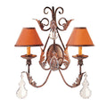 French 2 Light 22" Tall Wall Light, Bedroom Wall Sconce, Dimensions: Height: 22"