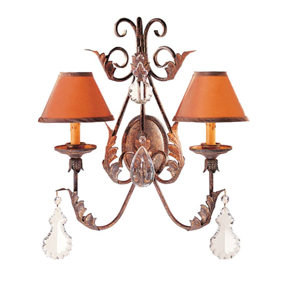 French 2 Light 22" Tall Wall Light, Bedroom Wall Sconce, Dimensions: Height: 22"