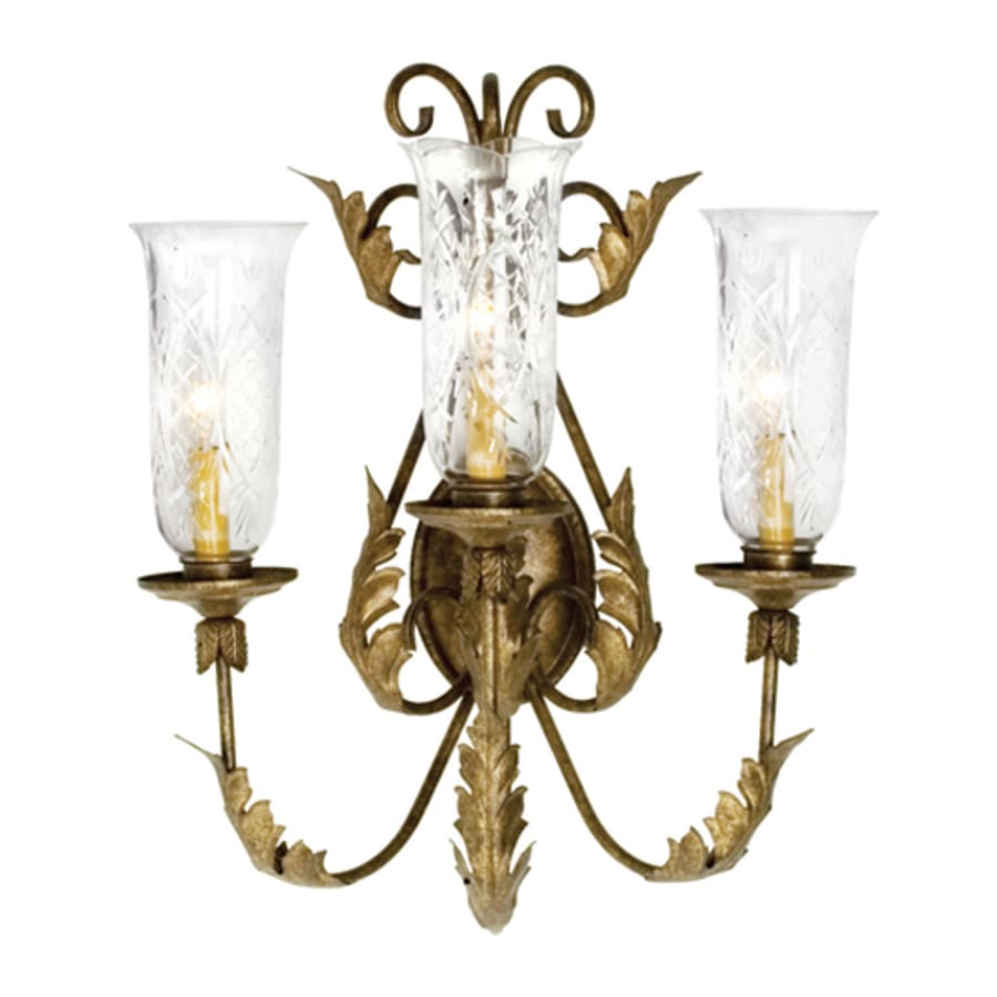 French 3 Light 22" Tall Wall Light, Bedroom Wall Sconce, Dimensions: Height: 22"