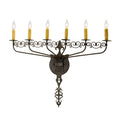 Almonte 6 Light 26" Tall Wall Light, Bedroom Wall Sconce, Dimensions: Height: 26"