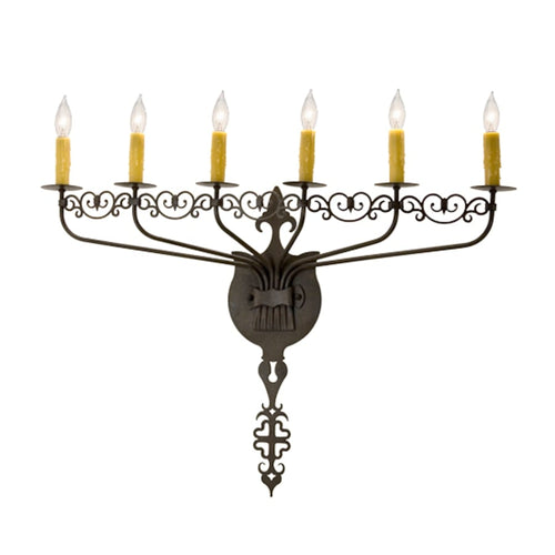 Almonte 6 Light 26" Tall Wall Light, Bedroom Wall Sconce, Dimensions: Height: 26"