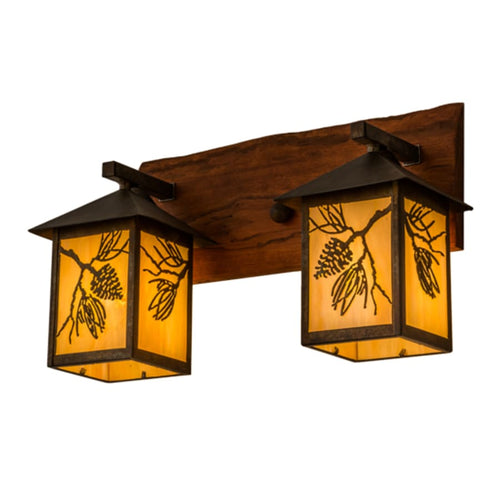 Balsam Pine 2 Light 12" Tall Wall Light, Bedroom Wall Sconce, Dimensions: Height: 12"