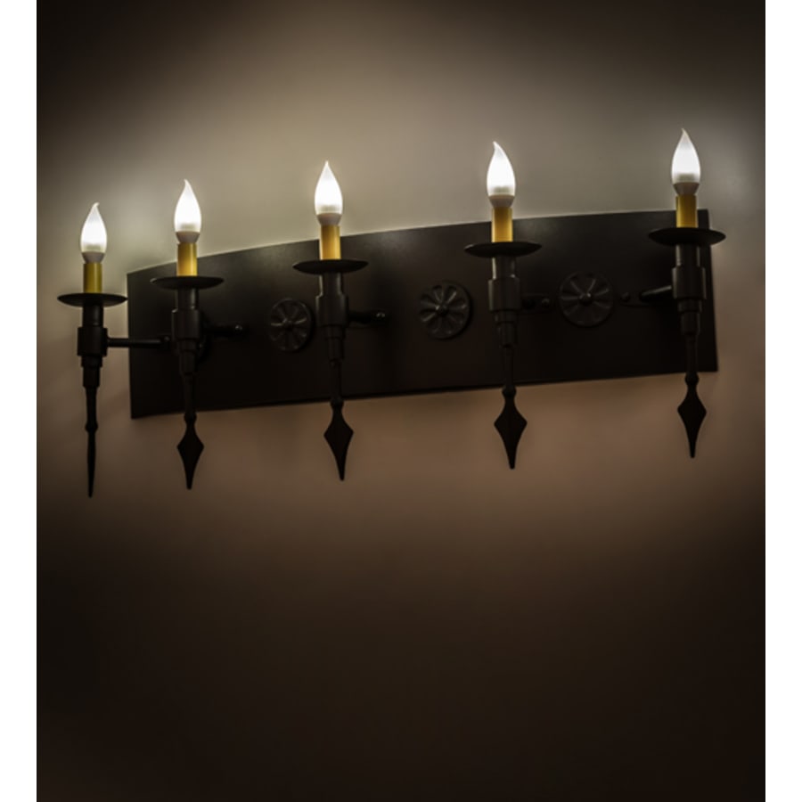 Warwick 5 Light 12" Tall Wall Light, Bedroom Wall Sconce, Dimensions: Height: 12"