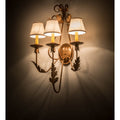 French Elegance 3 Light 28" Tall Wall Light - Dimensions: Height: 28", Bedroom Wall Sconce