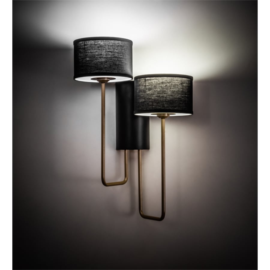 Cilindro Duet 2 Light 25" Tall Wall Light, Bedroom Wall Sconce, Dimensions: Height: 25"