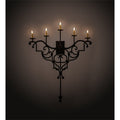 Fleur De Lys 5 Light 45" Tall Hand Crafted Wall Light, Bedroom Wall Sconce, Dimensions: Height: 45"