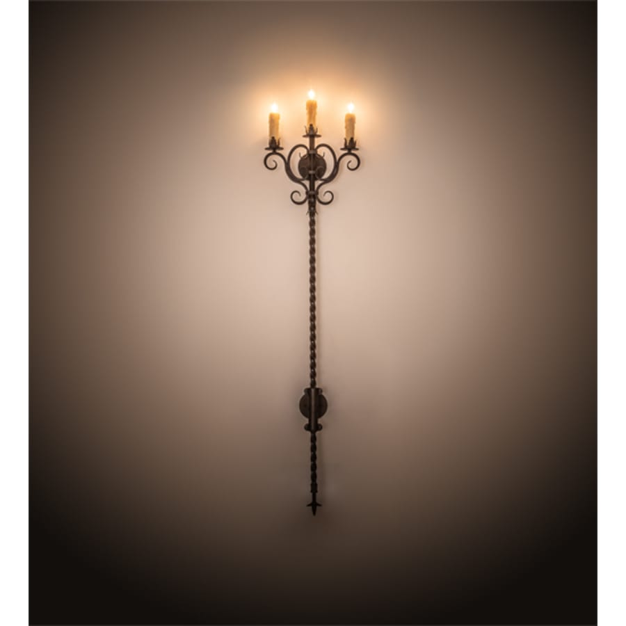 Palmira 3 Light 70" Tall Wall Light, Bedroom Wall Sconce, Dimensions: Height: 70"