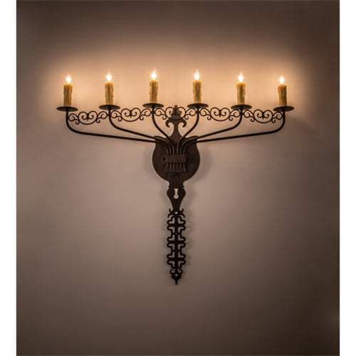 Almonte 6 Light 30" Tall Wall Light, Wall Sconce, Dimensions: Height: 30"
