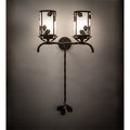 Blue Oak 2 Light 40" Tall Wall Light, Bedroom Wall Sconce, Dimensions: Height: 40"