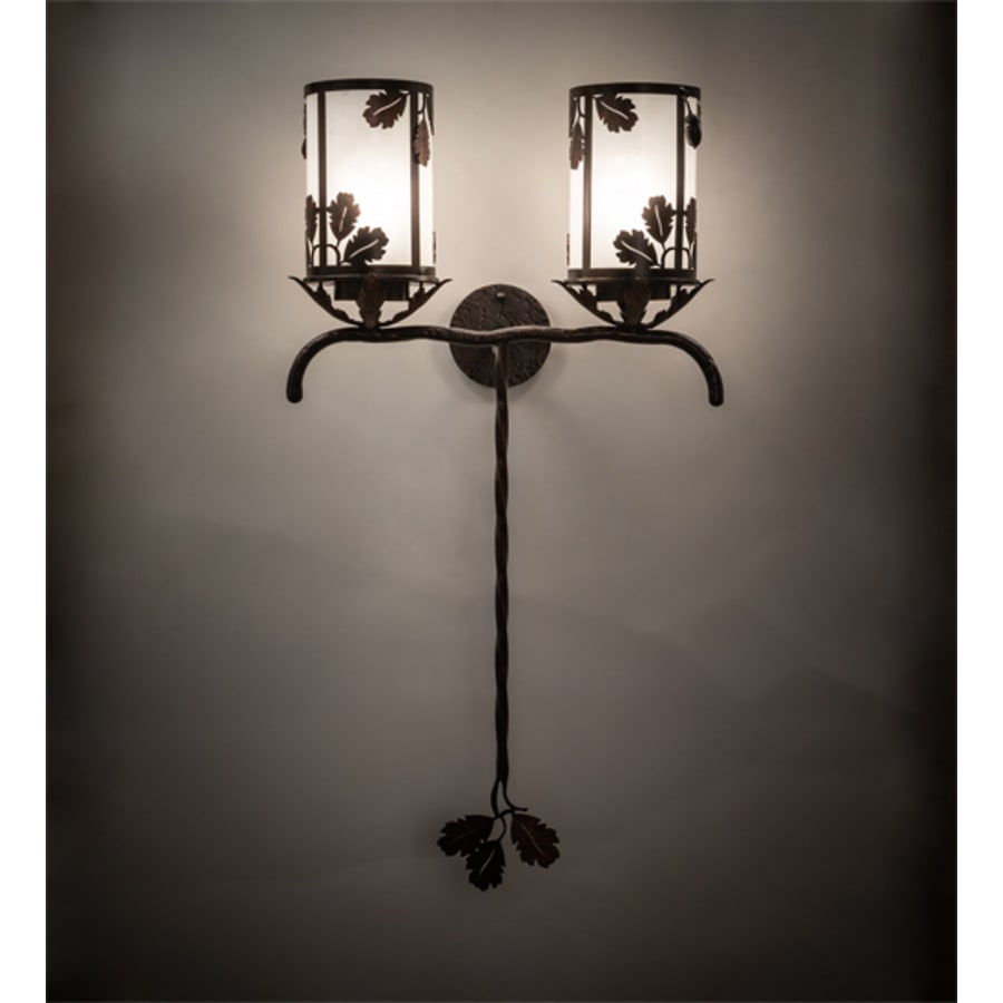Blue Oak 2 Light 40" Tall Wall Light, Bedroom Wall Sconce, Dimensions: Height: 40"