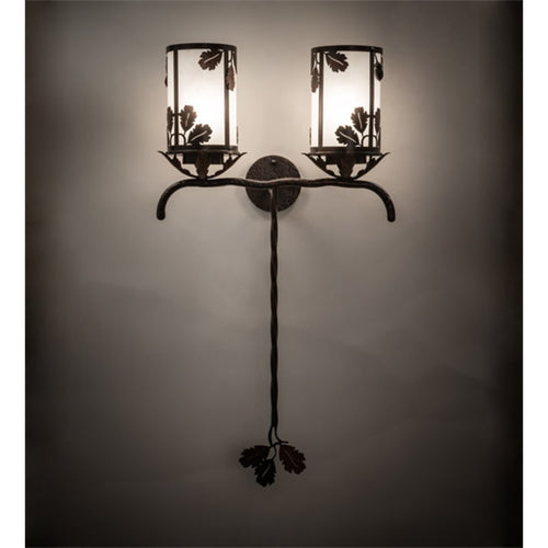 Blue Oak 2 Light 40" Tall Wall Light, Bedroom Wall Sconce, Dimensions: Height: 40"