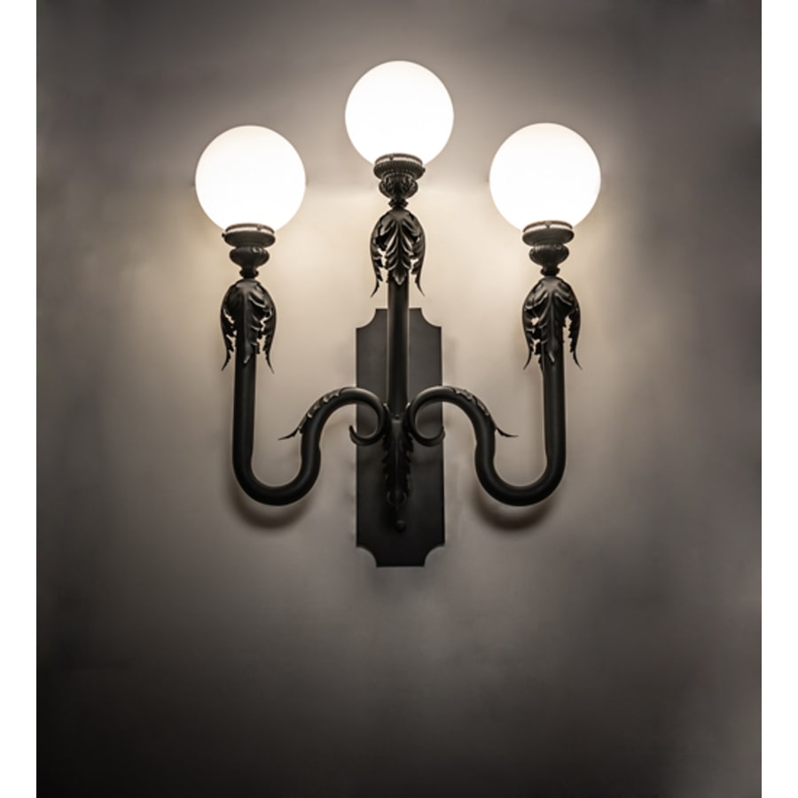Strasbourg 3 Light 36" Tall Wall Light, Bedroom Wall Sconce, Dimensions: Height: 36"