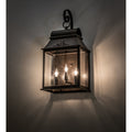 Bastille 3 Light 20" Tall Wall Light, Bedroom Wall Sconce, 4"