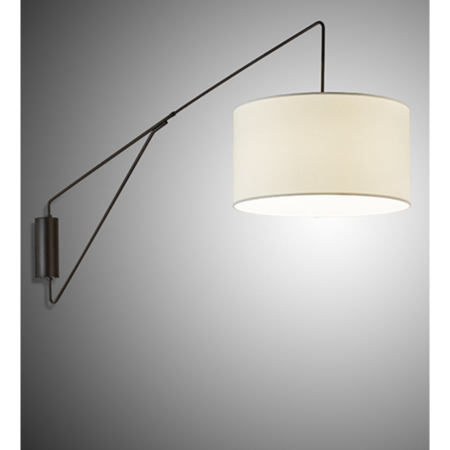 Cilindro Textrene 34" Tall Wall Light with Shade, Bedroom Wall Sconce, Dimensions: Height: 34"
