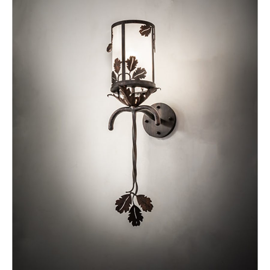 Blue Oak 28" Tall Wall Light, Bedroom Wall Sconce, Dimensions: Height: 28"