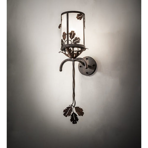 Blue Oak 28" Tall Wall Light, Bedroom Wall Sconce, Dimensions: Height: 28"